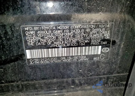 2015 Lexus Gs 350 z USA, uszkodzony, nr VIN JTHCE1BLXFA001184